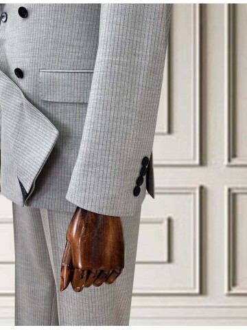 SUIT SARTORIA AÇIK GRİ ÇİZGİLİ KRUVAZE TAKIM ELBİSE 252016