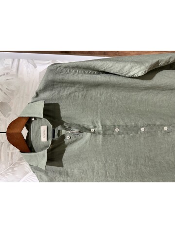 SUIT SARTORIA LIGHT GREEN LINEN SHIRT 6109