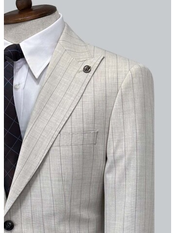 SUIT SARTORIA BEJ ÇİZGİLİ TAKIM ELBİSE 2002/65