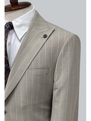 SUIT SARTORIA BEJ ÇİZGİLİ TAKIM ELBİSE 2002/65