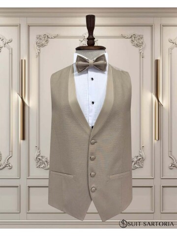 SUIT SARTORIA BEJ SİVRİ YAKA DAMATLIK 5738