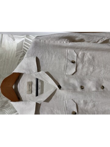 SUIT SARTORIA WHITE LINEN SHIRT 6108