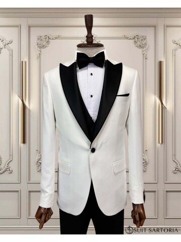 SUIT SARTORIA BEYAZ ŞAL YAKA ÇIKMA YAKA DAMATLIK 5063