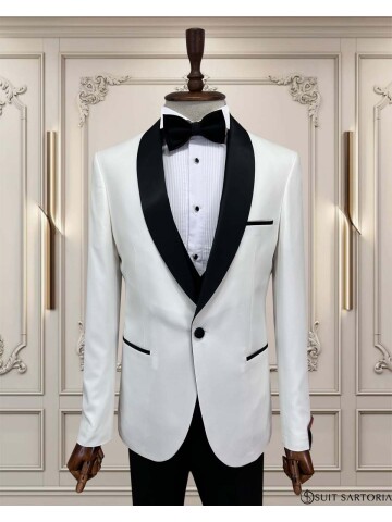 SUIT SARTORIA BEYAZ ŞAL YAKA DAMATLIK 5397