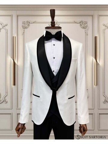 SUIT SARTORIA BEYAZ ŞAL YAKA DAMATLIK 5618