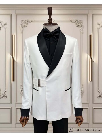 SUIT SARTORIA BEYAZ ŞAL YAKA TOKALI DAMATLIK 5734