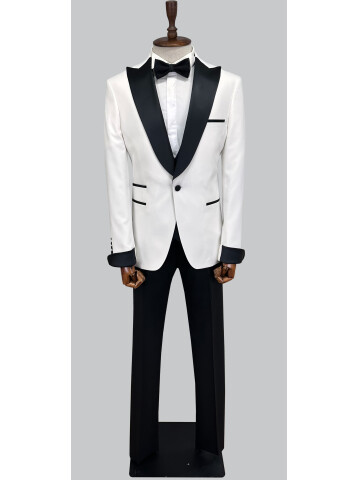 SUIT SARTORIA BEYAZ SİVRİ YAKA DAMATLIK 5701