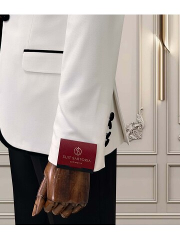 SUIT SARTORIA BEYAZ SİVRİ YAKA DAMATLIK 5712