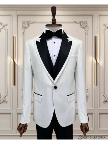 SUIT SARTORIA BEYAZ SİVRİ YAKA DAMATLIK 5738