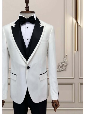 SUIT SARTORIA BEYAZ SİVRİ YAKA DAMATLIK 5738