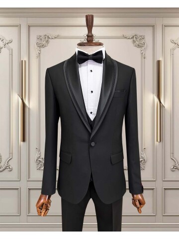 SUIT SARTORIA ÇIKMA YAKA SİYAH DAMATLIK 5063