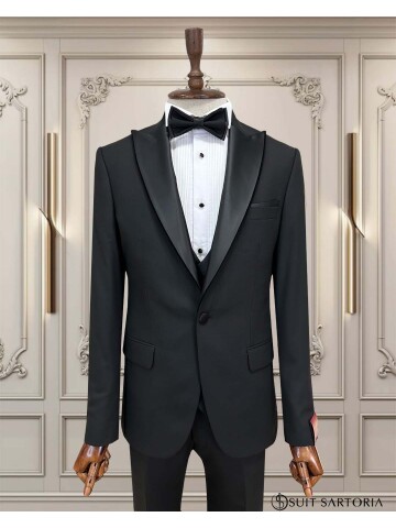 SUIT SARTORIA ÇIKMA YAKA SİYAH DAMATLIK 5063