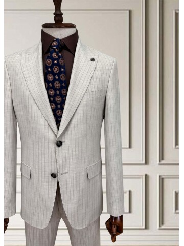 SUIT SARTORIA ÇİZGİLİ BEJ TAKIM ELBİSE 252024