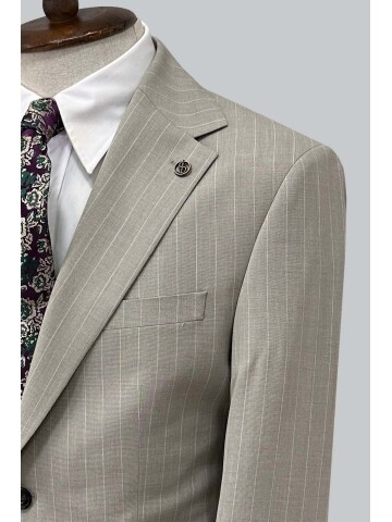SUIT SARTORIA ÇİZGİLİ BEJ TAKIM ELBİSE 252026