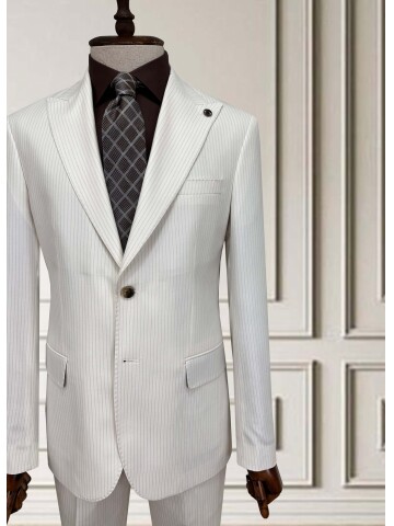 SUIT SARTORIA ÇİZGİLİ BEYAZ TAKIM ELBİSE 252015