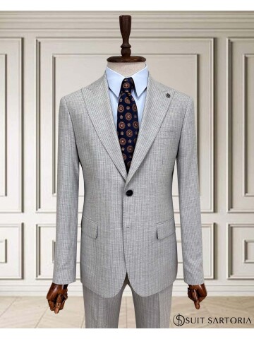 SUIT SARTORIA ÇİZGİLİ GRİ TAKIM ELBİSE 252015