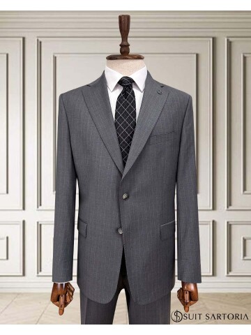 SUIT SARTORIA ÇİZGİLİ GRİ YÜNLÜ TAKIM 252076
