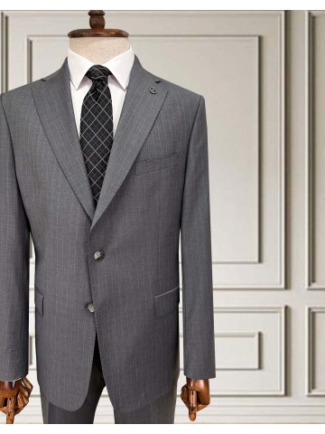 SUIT SARTORIA ÇİZGİLİ GRİ YÜNLÜ TAKIM 252076