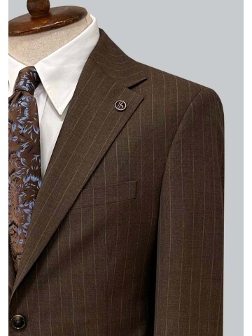 SUIT SARTORIA ÇİZGİLİ KAHVERENGİ TAKIM ELBİSE 2002/50