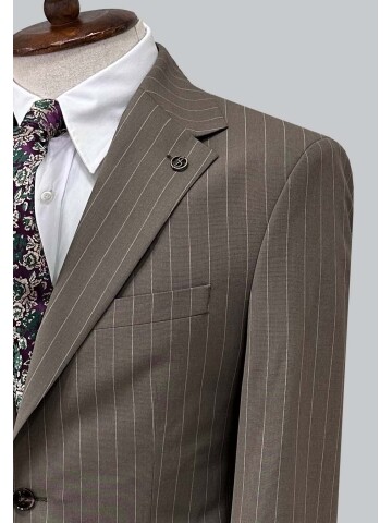 SUIT SARTORIA ÇİZGİLİ KAHVERENGİ TAKIM ELBİSE 2002/50