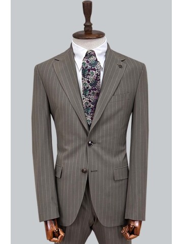 SUIT SARTORIA ÇİZGİLİ KAHVERENGİ TAKIM ELBİSE 252026