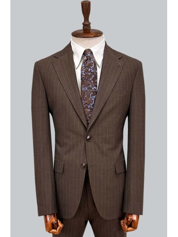 SUIT SARTORIA ÇİZGİLİ KAHVERENGİ TAKIM ELBİSE 252026