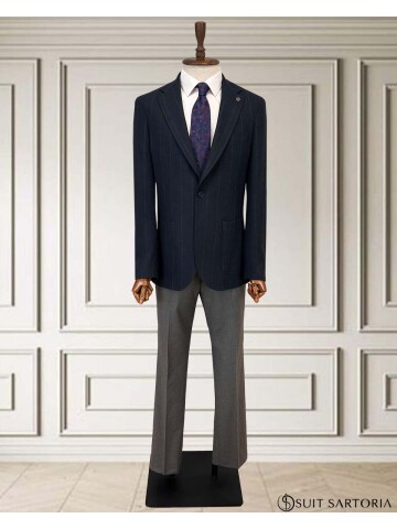 SUIT SARTORIA ÇİZGİLİ LACİVERT TAKIM 252134