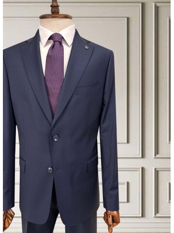 SUIT SARTORIA ÇİZGİLİ LACİVERT YÜNLÜ TAKIM 252076