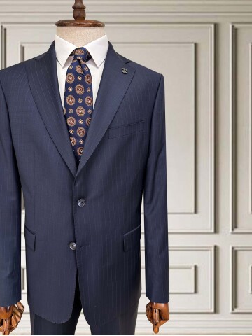 SUIT SARTORIA ÇİZGİLİ LACİVERT YÜNLÜ TAKIM 252076