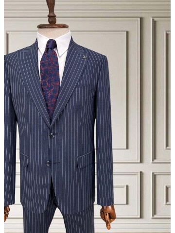 SUIT SARTORIA ÇİZGİLİ LACİVERT TAKIM ELBİSE 252024