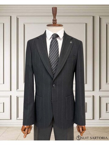 SUIT SARTORIA ÇİZGİLİ SİYAH TAKIM 252134