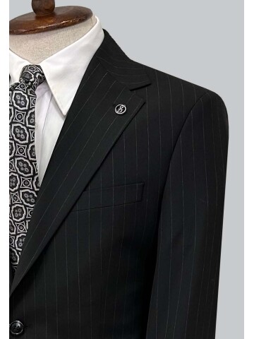 SUIT SARTORIA ÇİZGİLİ SİYAH TAKIM ELBİSE 2002/50