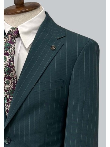 SUIT SARTORIA ÇİZGİLİ YEŞİL TAKIM ELBİSE 252026