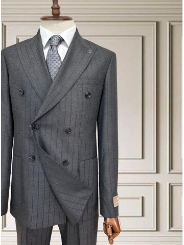 SUIT SARTORIA FÜME ÇİZGİLİ KRUVAZE TAKIM 252101