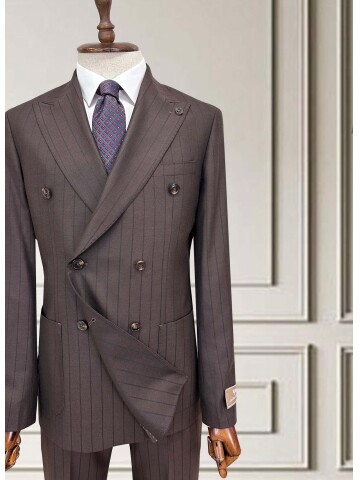 SUIT SARTORIA KAHVERENGİ ÇİZGİLİ KRUVAZE TAKIM 252101