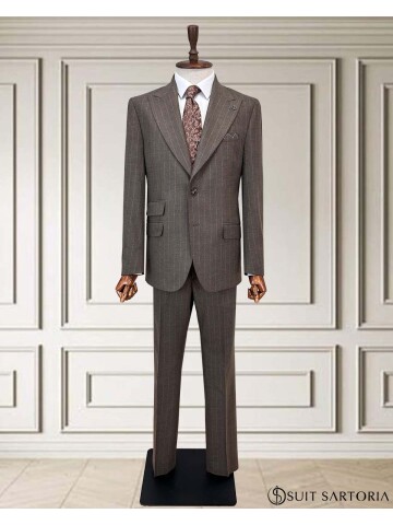 SUIT SARTORIA KAHVERENGİ ÇİZGİLİ TAKIM ELBİSE 252156
