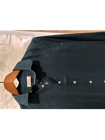 SUIT SARTORIA DARK GREEN LINEN SHIRT 6109