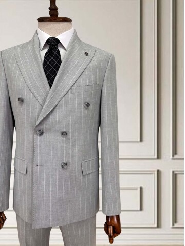 SUIT SARTORIA KRUVAZE ÇİZGİLİ AÇIK GRİ TAKIM 2002/48