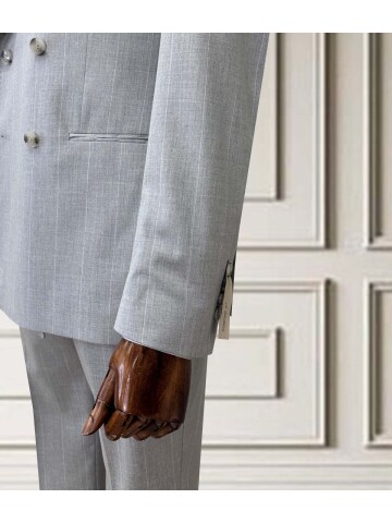 SUIT SARTORIA KRUVAZE ÇİZGİLİ AÇIK GRİ TAKIM ELBİSE 252098