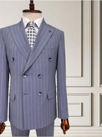 SUIT SARTORIA KRUVAZE ÇİZGİLİ AÇIK MAVİ TAKIM 2002/48