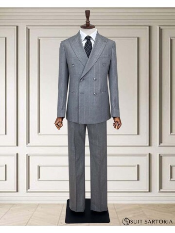 SUIT SARTORIA KRUVAZE ÇİZGİLİ GRİ TAKIM ELBİSE 252098