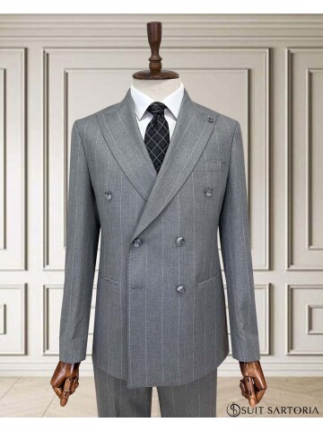 SUIT SARTORIA KRUVAZE ÇİZGİLİ GRİ TAKIM ELBİSE 252098