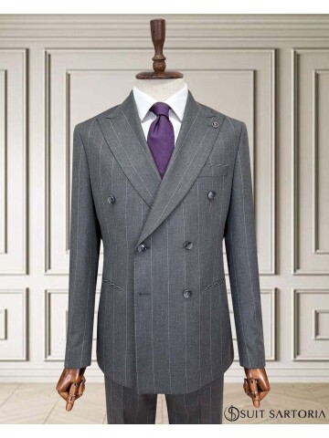 SUIT SARTORIA KRUVAZE ÇİZGİLİ GRİ TAKIM ELBİSE 252098