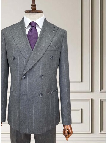 SUIT SARTORIA KRUVAZE ÇİZGİLİ GRİ TAKIM ELBİSE 252098