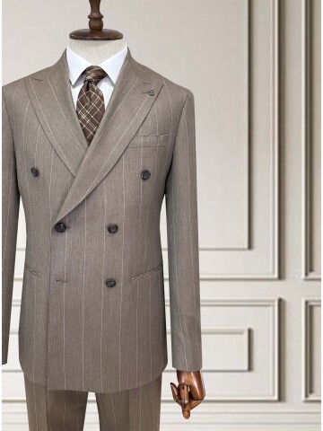 SUIT SARTORIA KRUVAZE ÇİZGİLİ KAHVERENGİ TAKIM ELBİSE 252098