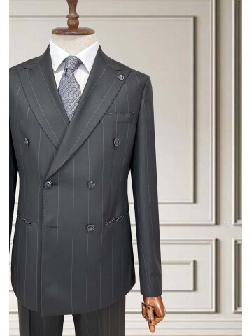 SUIT SARTORIA KRUVAZE ÇİZGİLİ KOYU GRİ TAKIM ELBİSE 252098