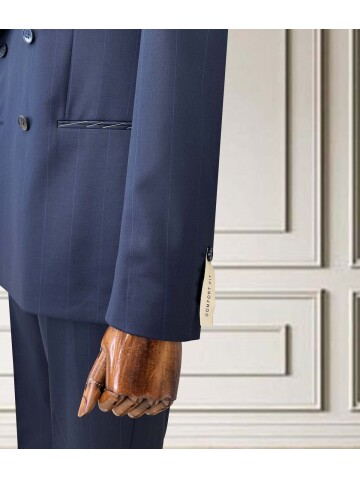 SUIT SARTORIA KRUVAZE ÇİZGİLİ LACİVERT TAKIM ELBİSE 252098