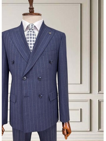 SUIT SARTORIA KRUVAZE ÇİZGİLİ MAVİ TAKIM 2002/48