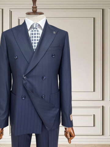 SUIT SARTORIA LACİVERT ÇİZGİLİ KRUVAZE TAKIM 252101
