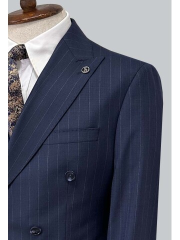 SUIT SARTORIA LACİVERT ÇİZGİLİ KRUVAZE TAKIM ELBİSE 2002/49